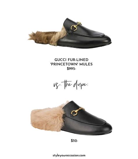 fur mules Gucci dupe